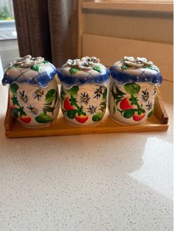 Vintage ceramic strawberry jars 🍓