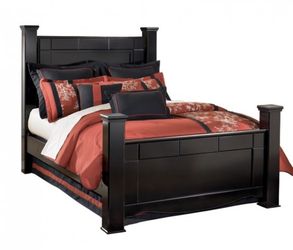 Black Wooden Poster Bed