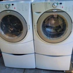 WHIRLPOOL SET WASHER AND ELECTRIC DRYER WORKING PERFECT 