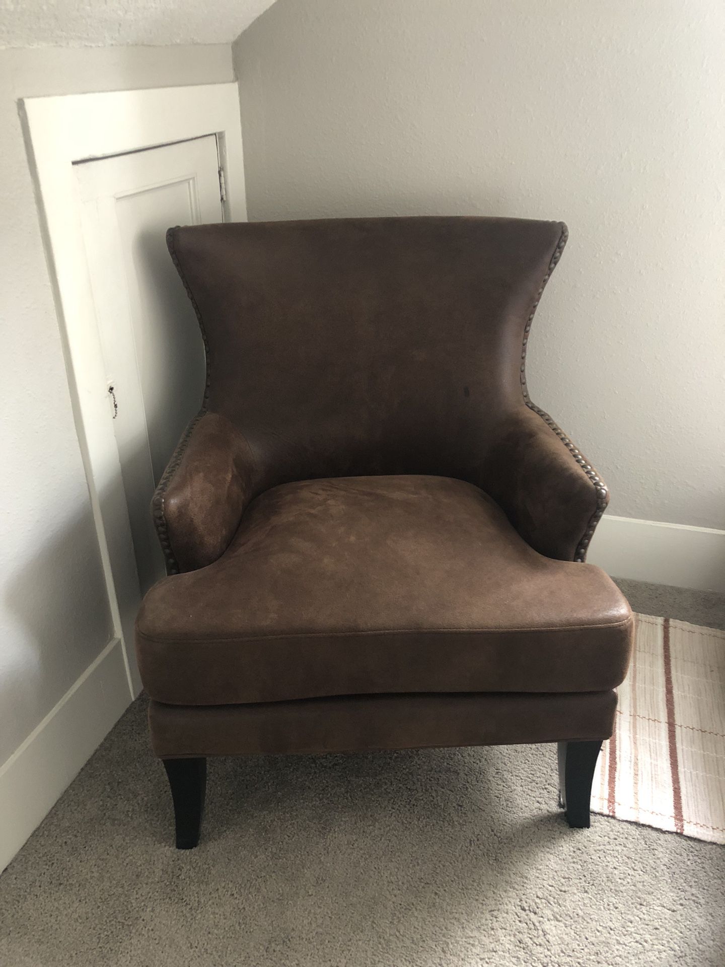 Leather Ashley Wingback Reading Chair 