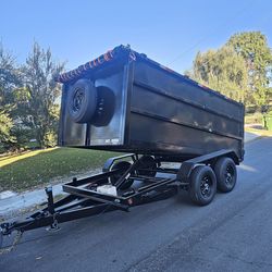 BRAND NEW DESIGN DUMP TRAILER 12x8x4 12,000 LBS ROLLING TARP AND SPARE TIRE HYDRAULIC SYSTEM ELECTRIC BRAKES TITLE IN HAND FOR ANY QUESTION TEXT ME PL