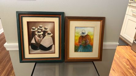 Two framed art paintings