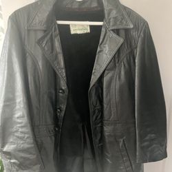 Vintage Leather Coat With Liner