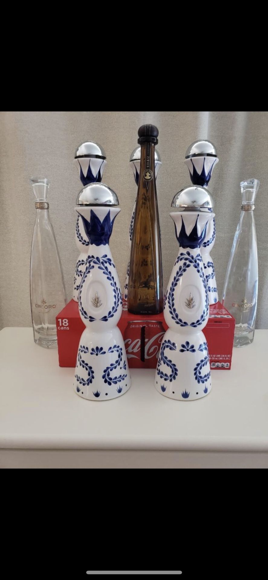 Ceramic Hand Talavera Painted Tequila Clase Azul Empty Bottles 750 ML