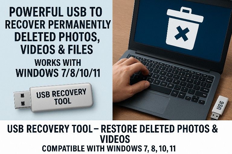 Powerful USB to Recover Permanently Deleted Photos, Videos & Files – Works with Windows 7/8/10/11