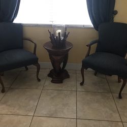 Pair Of Antique Chairs And Table