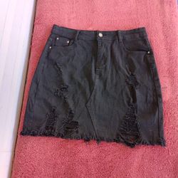 GM black jean denim distressed skirt size 11/12 (XL/2XL)