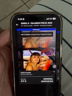 4 tickets Karol G concert