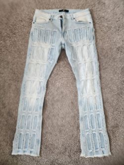 34/36 'Focus 200' rhinestone denim flare jeans