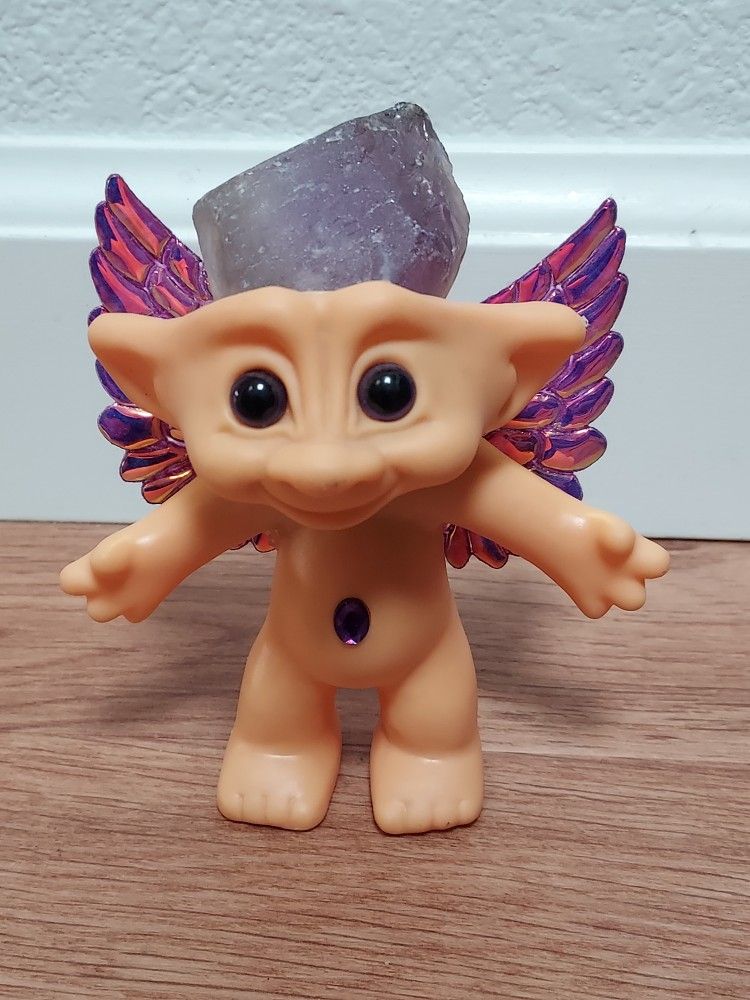 Uniquely Designed Troll with No Marks On The Bottom Stone Instead Of Hair And Glued On Wings