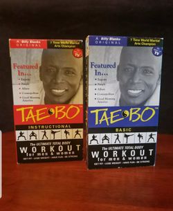 2 TAE BO VHS Workout Tapes, Basic and Instructional