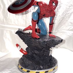 Spiderman Civil War Statue  15 Inch  Captain America