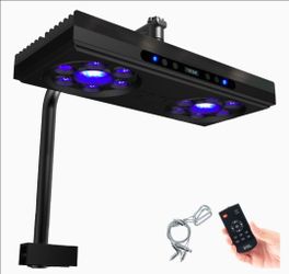 Aquarium Light- 140W Reef Light Wide Coverage Sunrise Sunset Moonlight Saltwater Lights for Coral with Master Slave Group Control & Timer & Screen