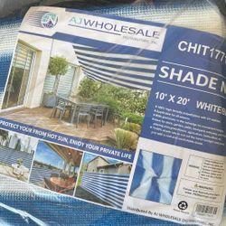 10x20 Heavyduty Shade Tarp White And Blue 