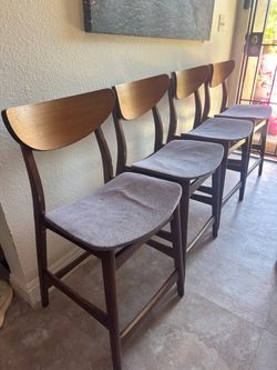 MCM walnut stool chairs