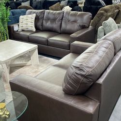 Nice brown ashley Sofa And Loveseat Living room Set Great For Kids And Pets Easy To clean  Was $1899 Now $1300 Must Go Can Deliver 