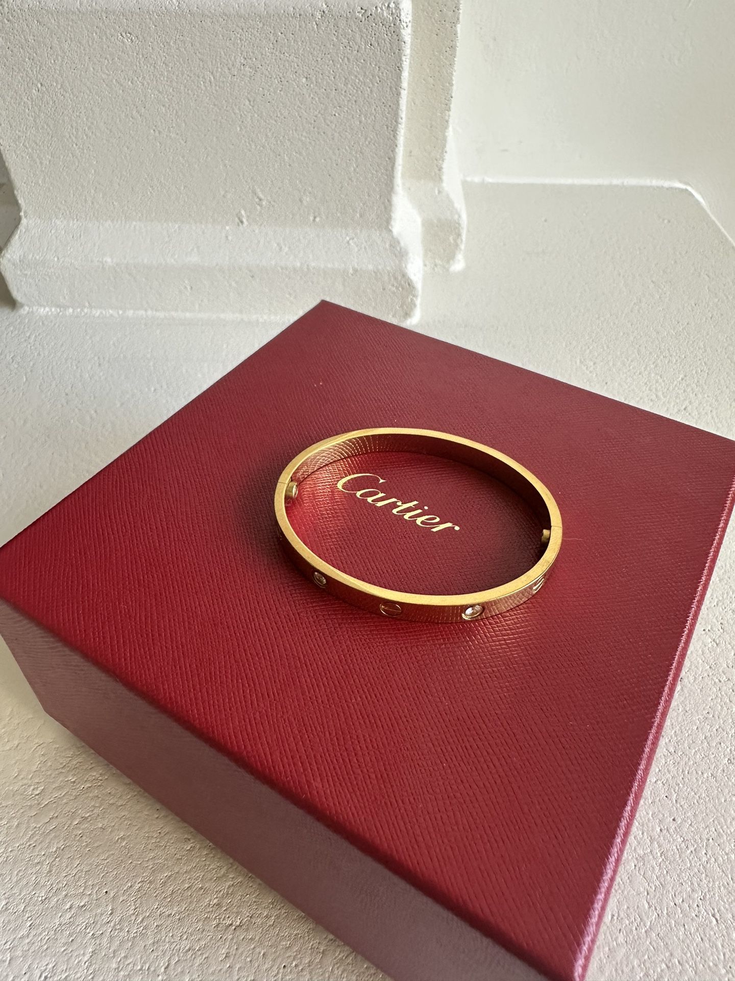Cartier Love Bracelet 4 Diamonds. Gold. Size 16