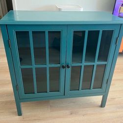 Threshold Windham 2 Door Accent Cabinet Teal