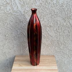Home Decor Red/Gold Ceramic Vase