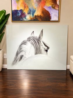 Z Gallerie Oversized Glass Horse Wall Art - Statement Piece