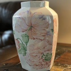 LIMOGES French Porcelain Large Vase By Phillip Desholieres Primrose Bouquet Design 