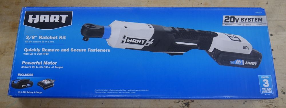 HART 20-Volt 3/8 Inch Ratchet Kit (1) 20 Volt 1.5Ah Lithium-Ion Battery HPRT01B