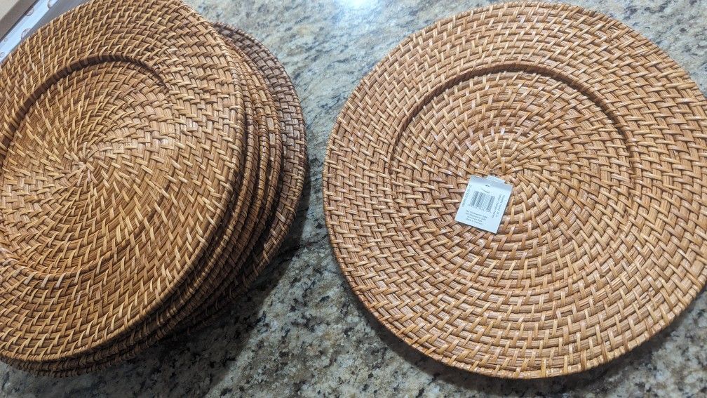 Rattan Plate Chargers NEW