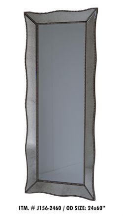 Antique border floor or wall mirror