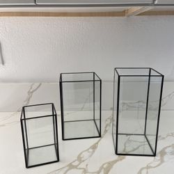Glass Hurricane Vase (set of 3)