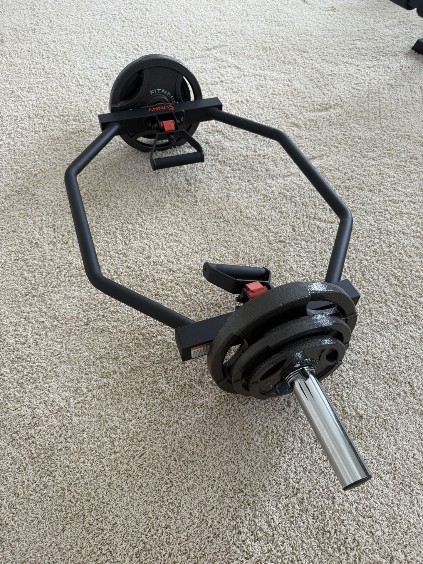 Hex Bar with Cast Iron Plate Weights