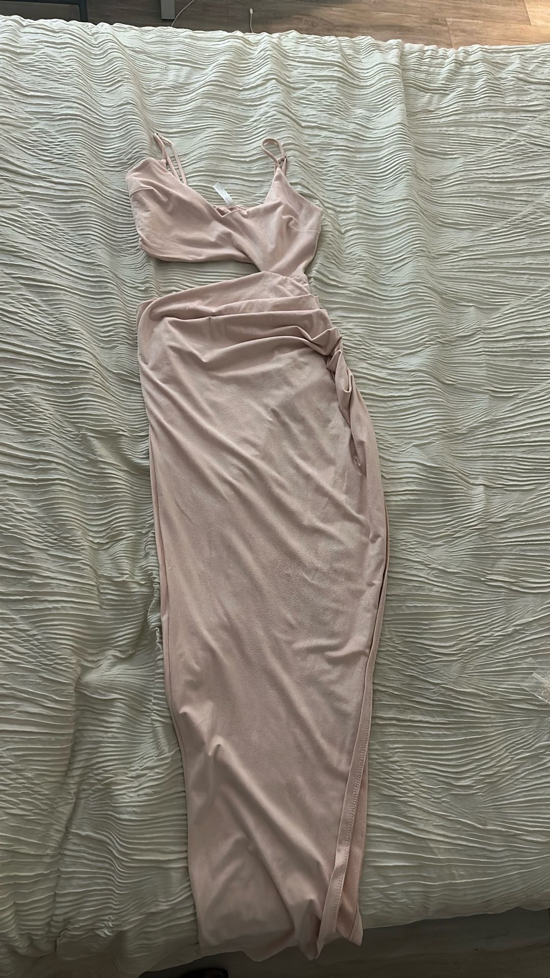 Long Pink Prom Dress With Slit