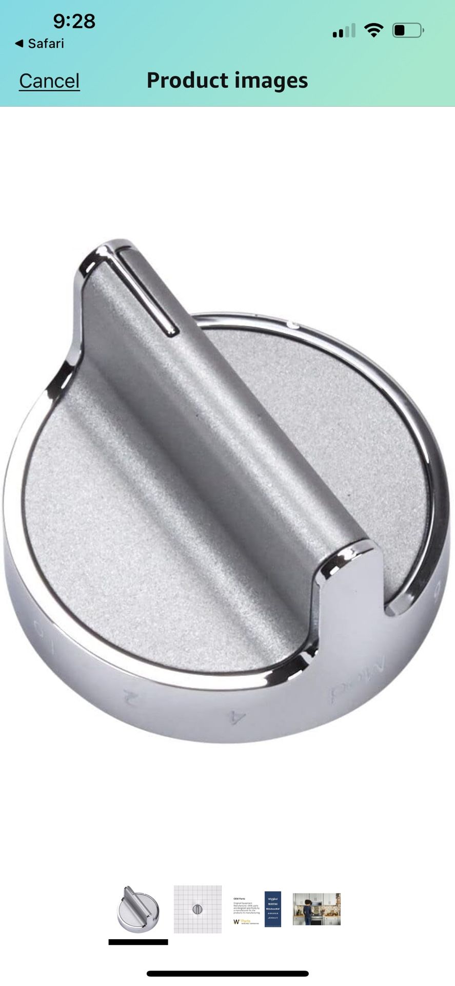 Whirlpool W10766544 Control Knob