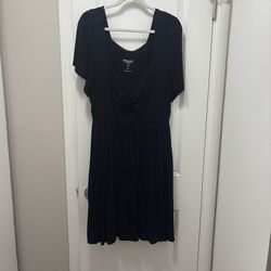 Torrid mini soft black twist front skater dress w/ pockets