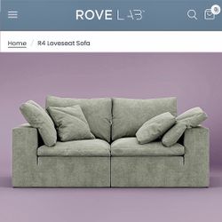Free Delivery NEW Rove Concepts R4 LOVESEAT SOFA Performance Fabric “Krypton Green”(Retail $1,300)