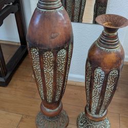A pair of candleholders
