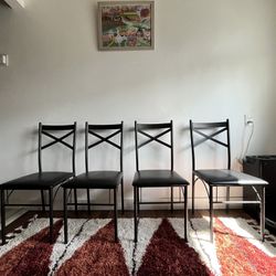 Sleek Black Dining Chairs (Set of 4)