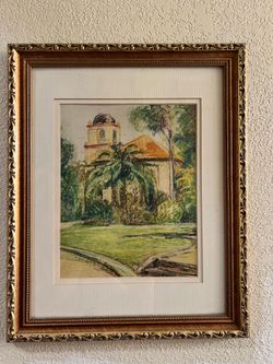 Artist-Retained Antique Signed Pastel Crayon Drawing by Sarah Elizabeth “Sadie” Truax (1872–1959)