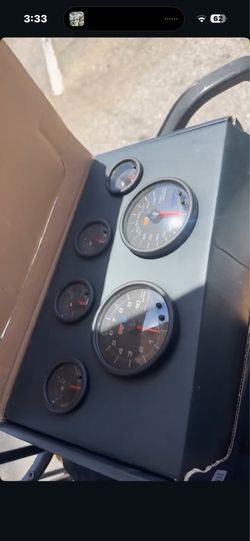 GlowShift Black 7 Color Custom Cluster Dashboard 6 Gauge Set