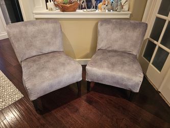 2 Decorative Accent Chairs Grey