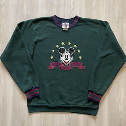 Vintage 90's Disney Mickey Mouse Embroidered Crewneck Sweater  Mens Small