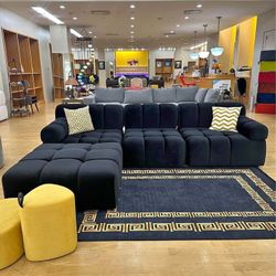 3 Piece Sofa , Tufted , Matching Ottoman 