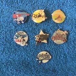 Vintage Disney Lapel Pins/Brooch Gold Tone Complete Set Of (7) From 1985