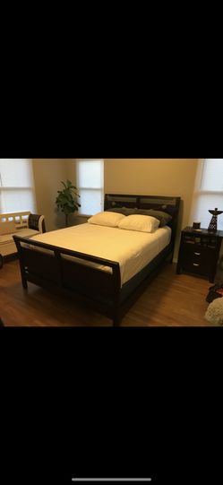 Bed frame and Nightstand And Matching Mirror