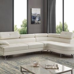 New! Modern White Learher Sectional *FREE SAME-DAY DELIVERY*