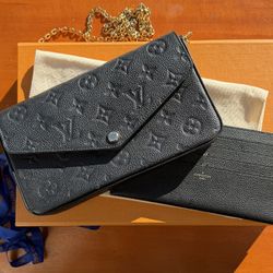 Louis Vuitton Félicie Pochette Monogram Empreinte Leather, Black