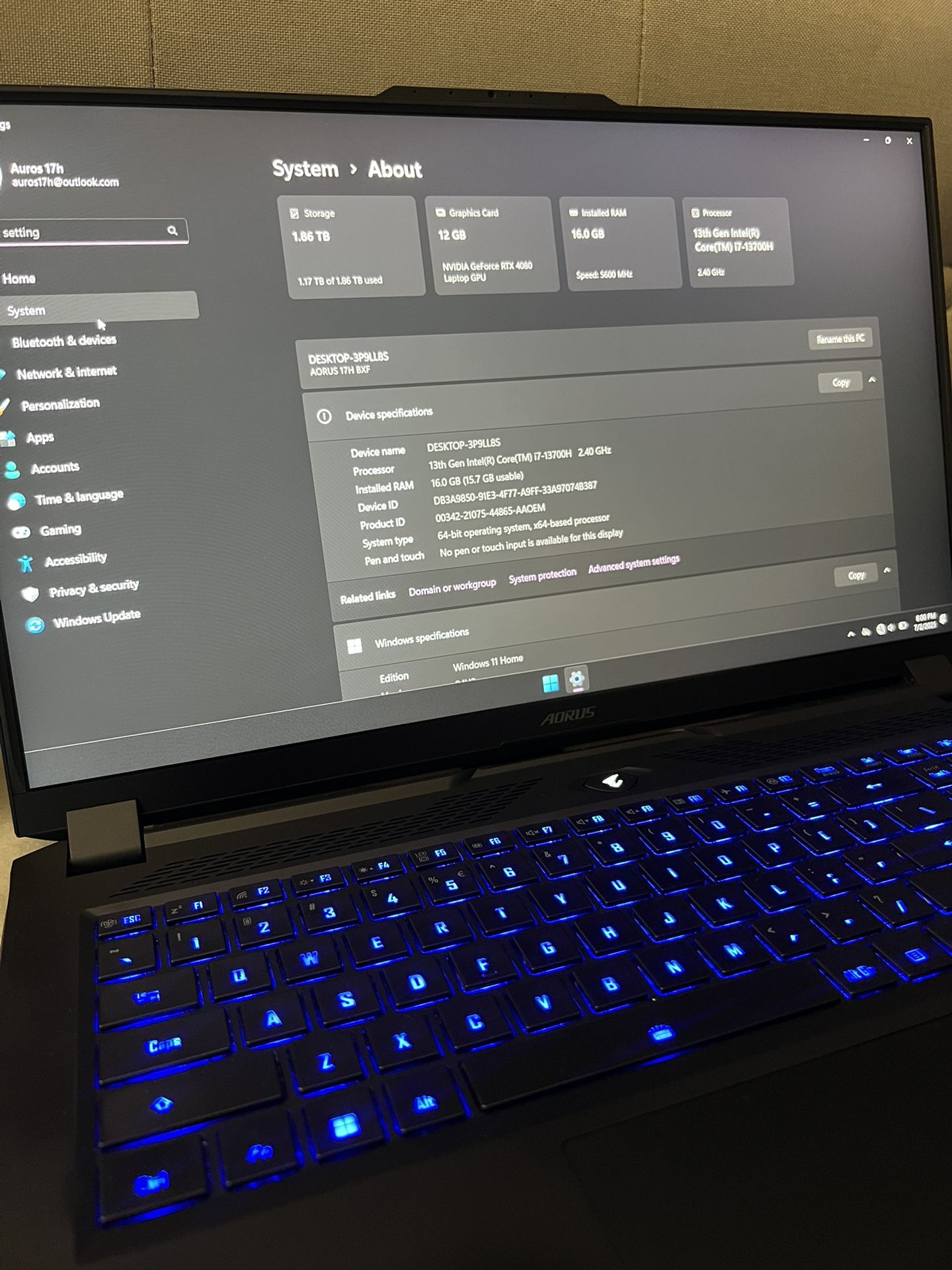 Aorus Gaming Laptop 