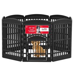 IRIS USA Dog Playpen 34” Pet Exercise Pen w/ Door – 8 Panels (Complete)