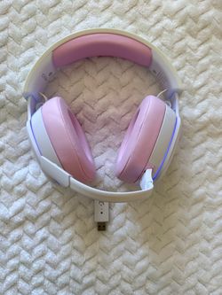 Wireless Gaming Headset White and Pink
