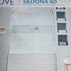 OVE Sedona Satin NICKLE shower Glass Tub Sliding Doors $895.00 Retail 