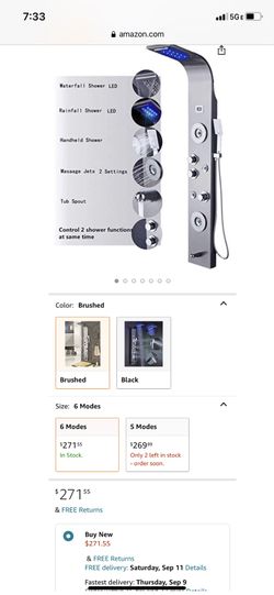 Shower Waterfall Panel Brand New 